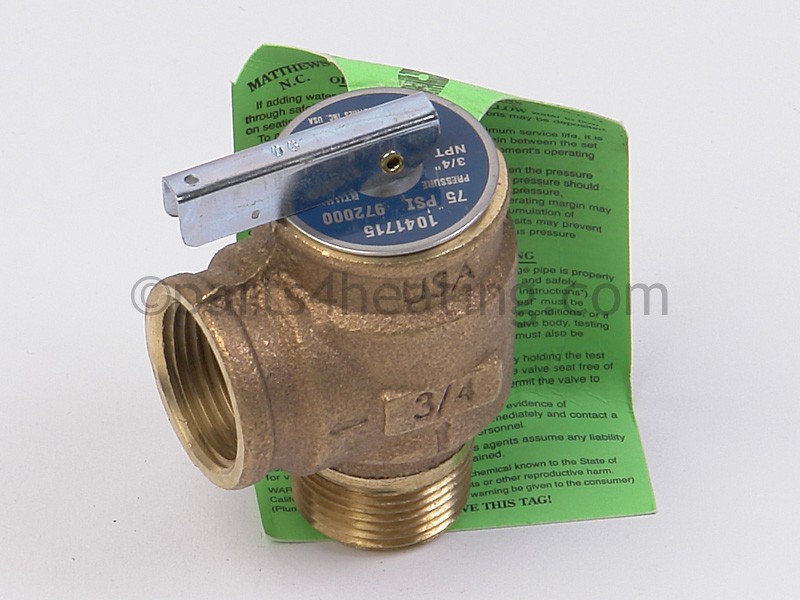 Pressure Relief Valve 3/4 in. NPT, 75 PSI
