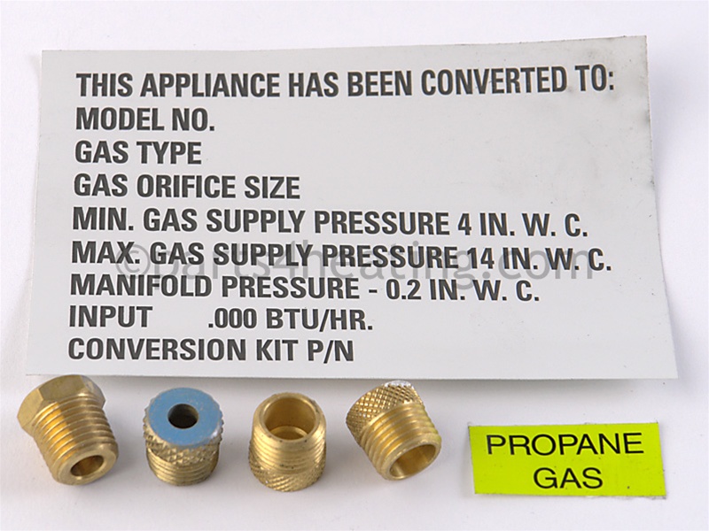 Gas orifice kit (4 options, nat/LP, 110/175)